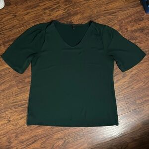 Ann Taylor Factory Green V neck Blouse